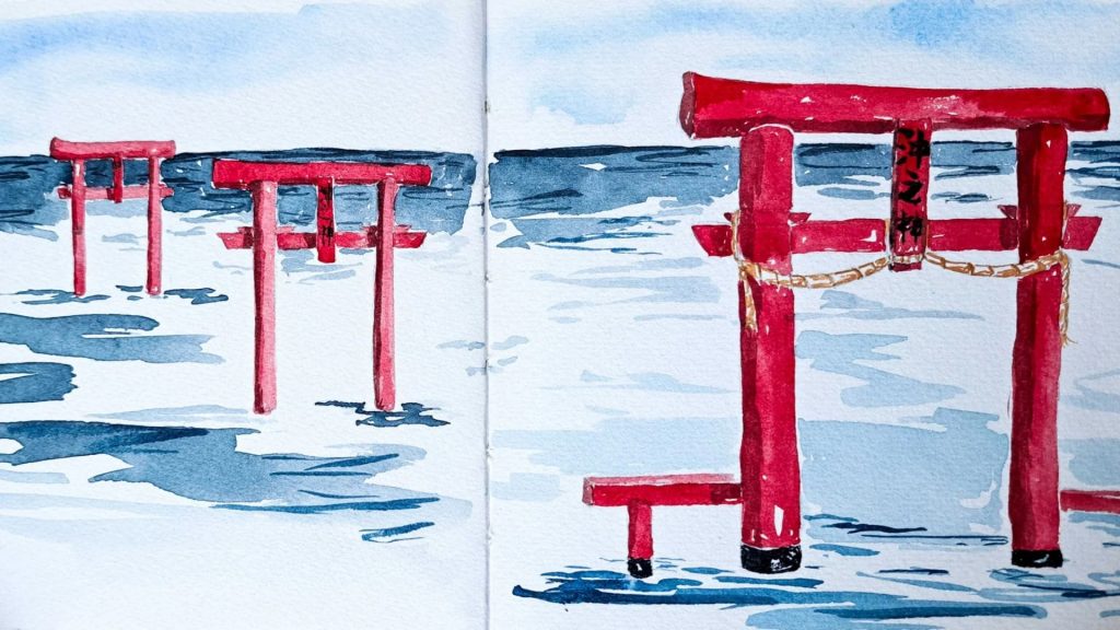 Carnet de voyage à l'aquarelle